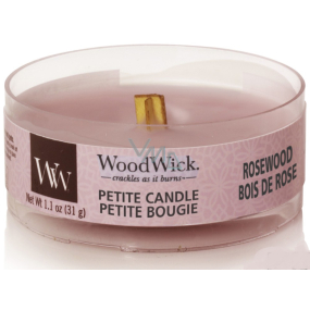 Woodwick Rosewood - Palisander vonná sviečka s dreveným knôtom petite 31 g