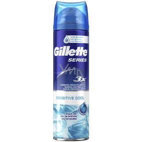 Gillette Series 3x Sensitive Cool gél na holenie pre mužov 200 ml