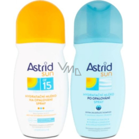Astrid Sun OF15 hydratačné mlieko na opaľovanie spray 200 ml + Sun Hydratačné mlieko po opaľovaní sprej 200 ml, duopack