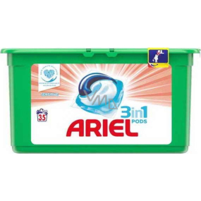 Ariel 3v1 Sensitive gélové kapsule na pranie bielizne 35 kusov 931 g
