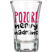 Nekupto Smiech sklenený darčekový panák Pozor nervy na Drancy 0,04 l