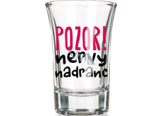 Nekupto Smiech sklenený darčekový panák Pozor nervy na Drancy 0,04 l