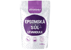Allnature Epsomská soľ Horčík, síran a Levanduľa do kúpeľa uvoľňuje svaly, odbúrava stres, detoxikuje organizmus 1000 g