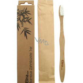 Elina Med Bambus Medium stredné vegánsky, recyklovateľný, eco zubnú kefku s bambusovou rúčkou