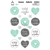 Arch Domáce etikety Home Labels samolepky Ručná výroba 12 x 18 cm