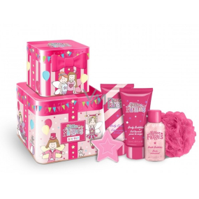 Grace Cole Big Top umývací gél 50 ml + telový krém 50 ml + pena do kúpeľa 50 ml + šumivé gule do kúpeľa 50 g + nylonová umývacia žinka pre deti, kozmetická sada