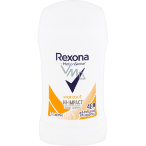 Rexona Workout Hi-Impact tuhý antiperspirant stick s 48-hodinovým účinkom pre ženy 40 ml