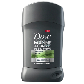 Dove Men + Care Elements Minerals & Sage tuhý antiperspirant dezodorant s 48-hodinovým účinkom 50 ml