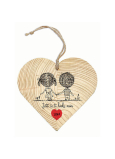 Bohemia Gifts Drevené dekoračné srdce s potlačou Ešte že ťa lásko mám 12 cm