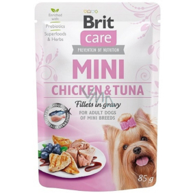 Brit Care Mini Chicken & Tuna Fillets In Gravy kompletné superprémiové krmivo pre dospelé psy mini plemien kapsička 85 g