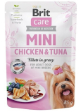 Brit Care Mini Chicken & Tuna Fillets In Gravy kompletné superprémiové krmivo pre dospelé psy mini plemien kapsička 85 g
