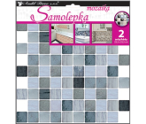 Samolepka na stenu mozaika plastická, imitácia obkladov, šedá 2 archy 25,5 x 25,5 cm