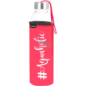 Nekupto Neplastuj Sklenená fľaša na pitie Aquaholic 500 ml