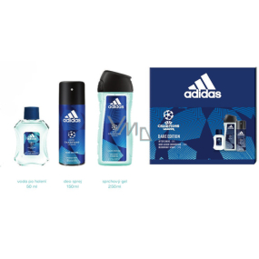 Adidas UEFA Champions League Dare Edition VI voda po holení 50 ml + sprchový gél 250 ml + dezodorant sprej 150 ml, kozmetická sada