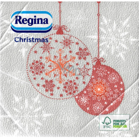 Regina Papierové obrúsky 1 vrstvové 33 x 33 cm 20 kusov Vianočný Šedé-dve banky