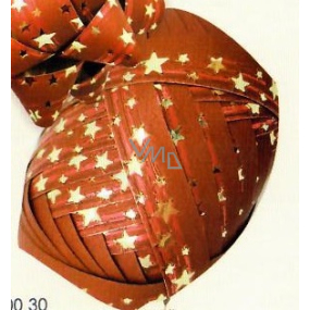 Nekupto Klubíčko Luxus červené so zlatými hviezdičkami 1 cm x 10 m KB 200 30