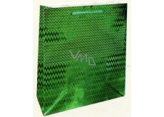 Nekupto Darčeková papierová taška hologram standart 23 x 18 x 10 cm Zelená THM