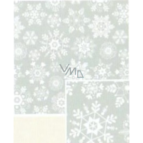 Nekupto Darčekový baliaci papier 70 x 500 cm Vianočný Šedý biele vločky