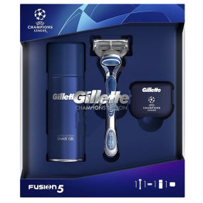 Gillette Fusion5 holiaci strojček + náhradné hlavice 1 kus + gél na holenie 75 ml + krytka, kozmetická sada, pre mužov