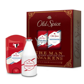 Old Spice White Water Vintage antiperspirant dezodorant stick 50 ml + voda po holení 100 ml, kozmetická kazeta pre mužov