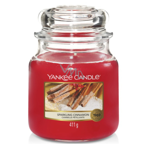 Yankee Candle Sparkling Cinnamon - Trblietavá škorica vonná sviečka Classic stredné sklo 411 g
