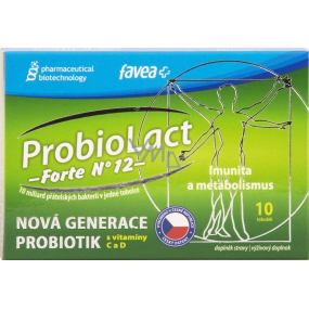 Favea ProbioLact forte N ° 12 probiotiká s vitamínom C a D doplnok stravy 10 kapsúl