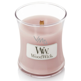 Woodwick Rosewood - Palisander vonná sviečka s dreveným knôtom a viečkom sklo malá 85 g
