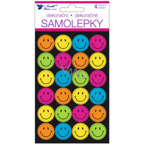 Samolepky neónové Smajlíci 15 x 10 cm 4 hárky