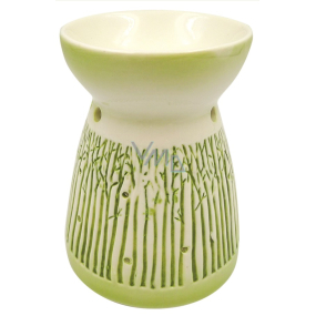 Aromalampa porcelánová so zeleným dekorom 11 cm