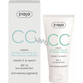 Ziaja CC krém SPF10 podráždená, citlivá pleť s rozšírenými žilkami 50 ml