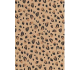 Ditipo Darčekový baliaci papier 70 x 200 cm KRAFT čierno-hnedé škvrny gepard