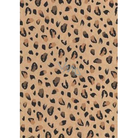 Ditipo Darčekový baliaci papier 70 x 200 cm KRAFT čierno-hnedé škvrny gepard