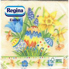 Regina Papierové obrúsky 1 vrstvové 33 x 33 cm 20 kusov Veľkonočné vajíčka, kvety