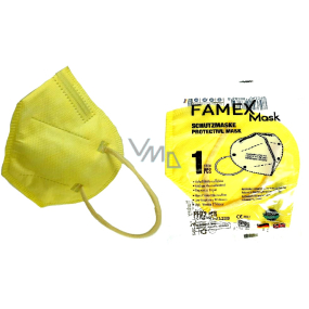 Famex Respirátor ústnej ochranný 5-vrstvový FFP2 tvárová maska žltá 1 kus