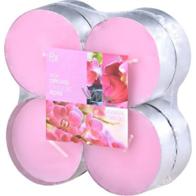 Bolsius Aromatic Pink Orchid - Ružová orchidea maxi vonné čajové sviečky 8 kusov, doba horenia 8 hodín