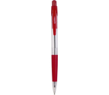 Spoko Guľôčkové pero priehľadné červené, červená náplň, 0,5 mm
