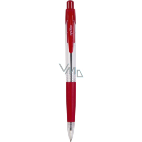 Spoko Guľôčkové pero priehľadné červené, červená náplň, 0,5 mm