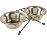 Trixie Miska nerezová v stojane priemer 16 cm, 2 x 0,75 l
