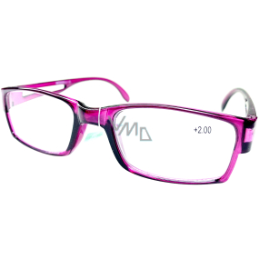 Berkeley Čítacie dioptrické okuliare +2 plast fialové priehľadné 1 kus MC2206