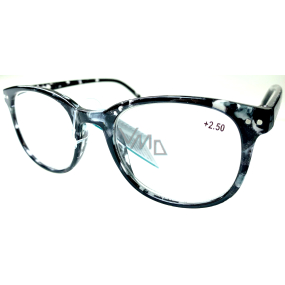 Berkeley Čítacie dioptrické okuliare +2,5 plast murované bielo-čierne 1 kus MC2198