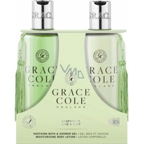 Grace Cole Grapefruit, Lime & Mint sprchový gél 300 ml + telové mlieko 300 ml, kozmetická sada