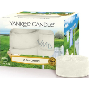 Yankee Candle Clean Cotton - Čistá bavlna vonná čajová sviečka 12 x 9,8 g