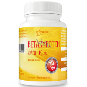 Nutricius Betakarotén Extra doplnok stravy, udržiava normálny stav pokožky a normálny stav zraku 15 mg 30 tabliet