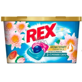 Rex 3 + 1 Power Caps Aromatherapy Lotus & Almond Oil kapsule na pranie na biele i farebné prádlo 14 dávok 182 g