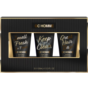 Grace Cole GC Homme čistiaci gél na pleť 100 ml + šampón 100 ml + umývací gél 100 ml, kozmetická sada pre mužov