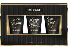 Grace Cole GC Homme čistiaci gél na pleť 100 ml + šampón 100 ml + umývací gél 100 ml, kozmetická sada pre mužov