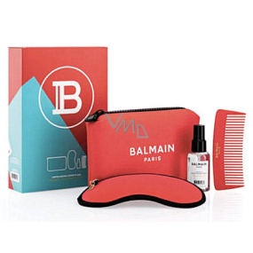 Balmain Paris Cosmetic Bag Red bezoplachový kondicionér 50 ml + maska na spanie + vreckové hrebienok + neoprénová taštička, kozmetická sada