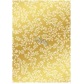 Ditipo Darčekový baliaci papier 70 x 100 cm Trendy Colours zlatý - biele vetvičky 2 archy