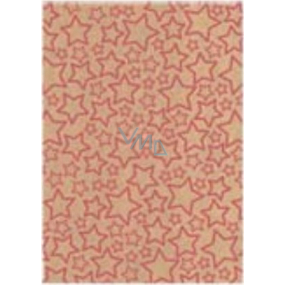 Ditipo Darčekový baliaci papier 70 x 200 cm Vianočný KRAFT Červené hviezdy