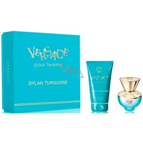 Versace Dylan Turquoise toaletná voda pre ženy 30 ml + telový gél 50 ml, darčeková sada pre ženy